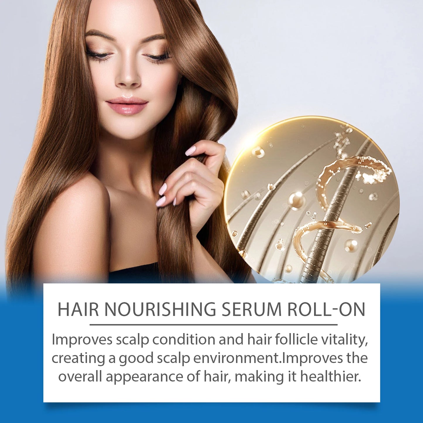 25Ml Rosemary Hair Growth Roller Essence Reduce Hair Breakage Bifurcate Increase Hair Density Nourish Strengthen Toughen