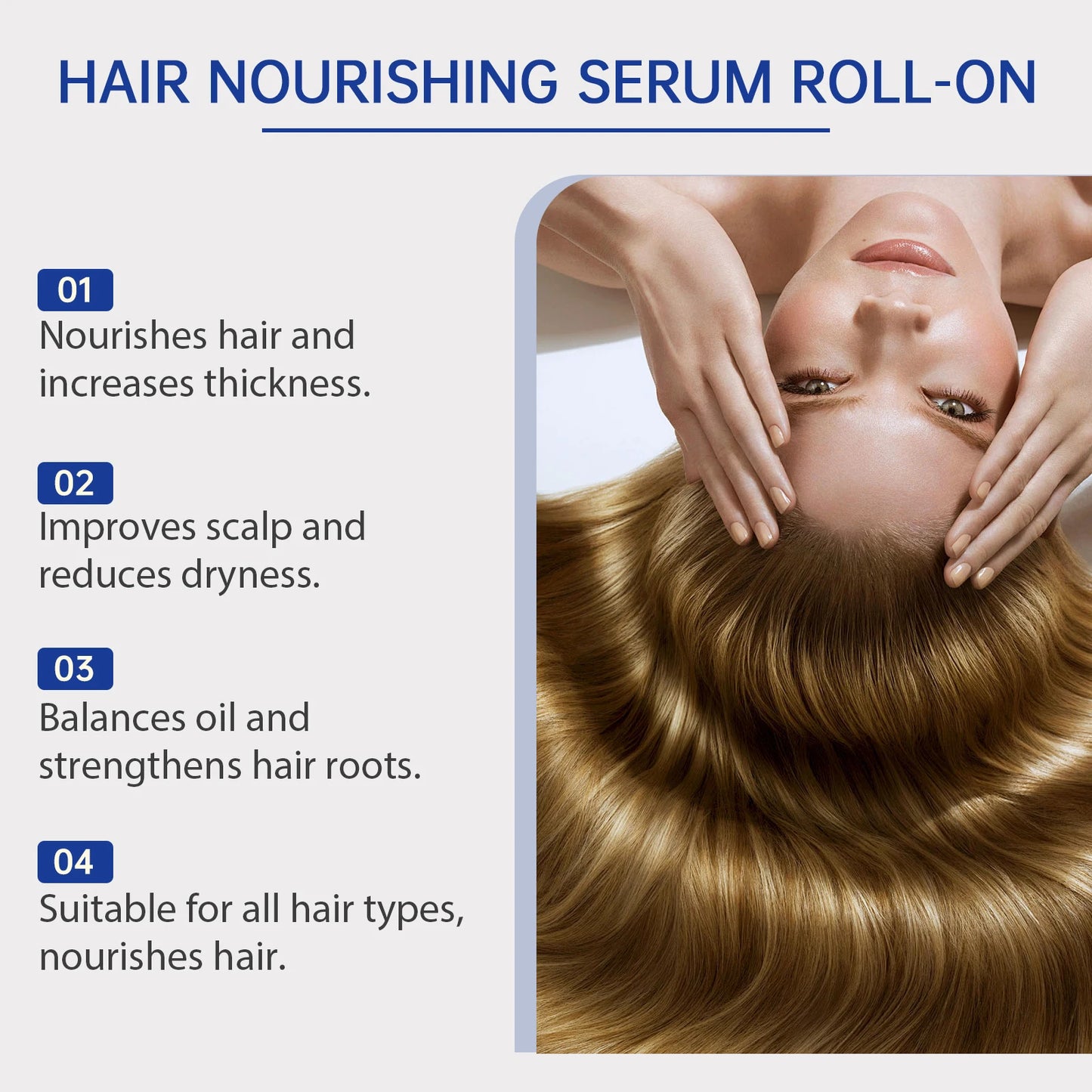 25Ml Rosemary Hair Growth Roller Essence Reduce Hair Breakage Bifurcate Increase Hair Density Nourish Strengthen Toughen